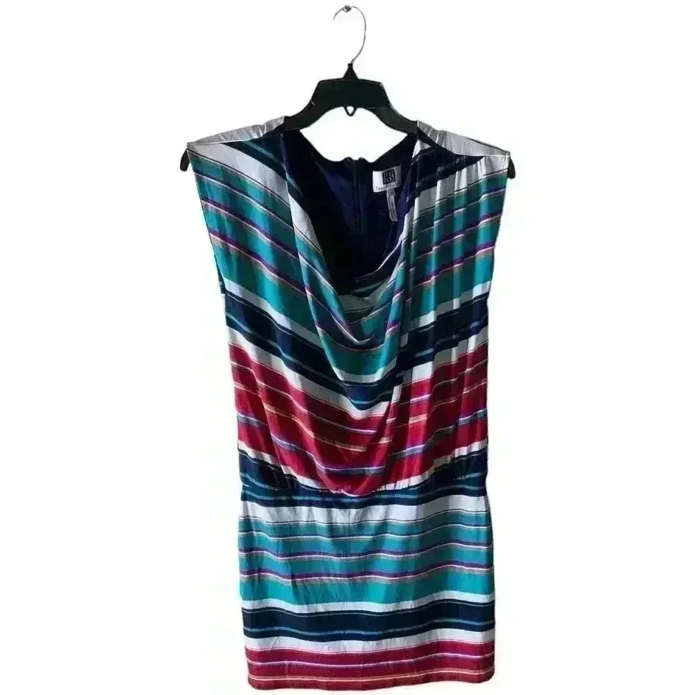 Laundry by Design Dress Size Medium Lined Striped Cowl Neckline Stretch